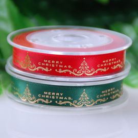 Fita luxuosa do cetim do ouro da folha de 9 milímetros para o envolvimento da decoração OU de presentes do Natal