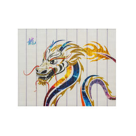 Pintura chinesa colorida do dragão, arte finala da fita de tapeçarias do hotel