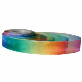 Grosgrain Fita do arco-íris da transferência térmica/sublimação, fita do Natal de Organza de 19mm
