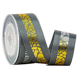 Fita do Webbing do nylon do teste padrão 25mm do ouro da folha dos tênis de corrida