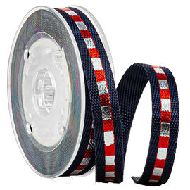 A marinha Shinny linhas fita do ouro &amp; da marinha do Webbing da cópia de 1cm