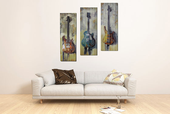 3 PCes 3 colorem guitarra que a fita almofada pinturas para o hotel