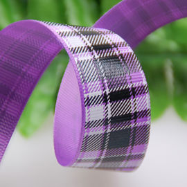 O costume imprimiu curvas da decoração da fita da tartã/grade da fita do Grosgrain para o vestido/presentes