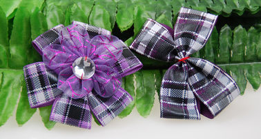 O costume imprimiu curvas da decoração da fita da tartã/grade da fita do Grosgrain para o vestido/presentes