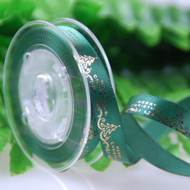 Fita elegante da impressão do Natal 9 milímetros pela cópia do ouro da folha para a decoração do feriado