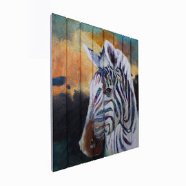 Pintura criativa da arte moderna da fita, pintura da arte da parede da cor do arco-íris da zebra
