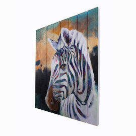 Pintura criativa da arte moderna da fita, pintura da arte da parede da cor do arco-íris da zebra