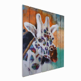 21 x 18 na forma do quadrado da pintura da fita do girafa para a decoração da casa do corredor do quarto