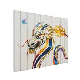 Pintura chinesa colorida do dragão, arte finala da fita de tapeçarias do hotel