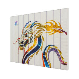 Pintura chinesa colorida do dragão, arte finala da fita de tapeçarias do hotel