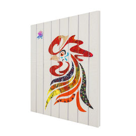 Arte simples da fita do galo colorido, pintura de parede home de suspensão da decoração