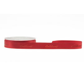 Fita impressa do cetim da folha ouro vermelho por presentes do ano novo ‘que empacotam a largura de 13mm