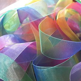 Grosgrain Fita do arco-íris da transferência térmica/sublimação, fita do Natal de Organza de 19mm