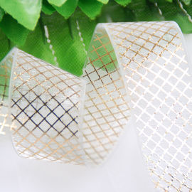 fita lateral dobro lisa de 25mm, fita branca de Organza para o empacotamento da beleza