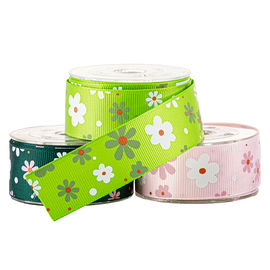 Flor da tela da tinta de 2 cores impressa no envolvimento cor-de-rosa das caixas de bolo da fita do Grosgrain