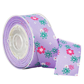 Fita impressa do Grosgrain de 4 cores anti álcool roxo floral