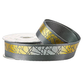 Fita do Webbing do nylon do teste padrão 25mm do ouro da folha dos tênis de corrida