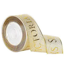 Presentes luxuosos do ouro que empacotam a fita completa impressa 100mm