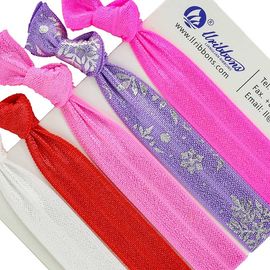 Braceletes coloridos da faixa de elástico do Spandex do poliéster do cabelo das meninas do Spandex